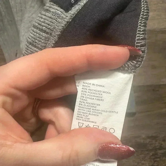 Prana Gray Full Zip Up Sweater Size Medium - Picture 5 of 5